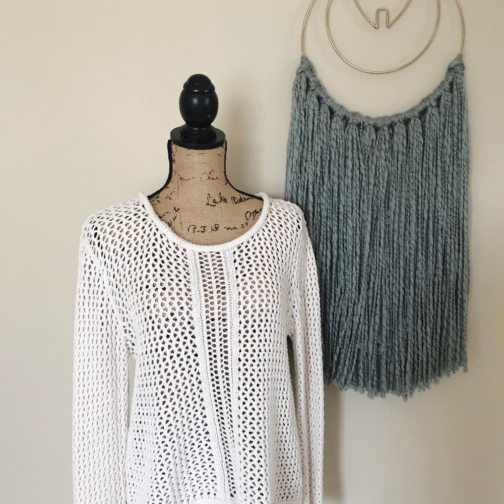 ◦  SANCTUARY ◦ Open knit white sweater
